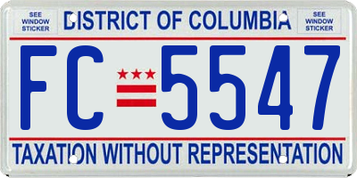 DC license plate FC5547