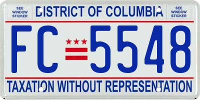 DC license plate FC5548