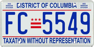 DC license plate FC5549