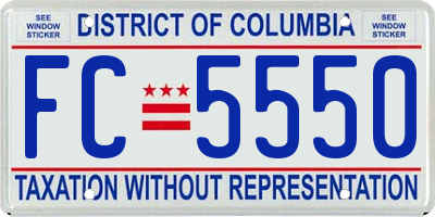 DC license plate FC5550