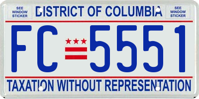 DC license plate FC5551