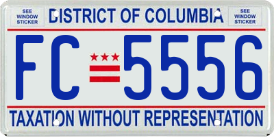 DC license plate FC5556