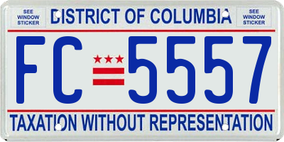 DC license plate FC5557