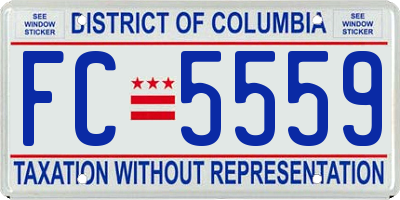 DC license plate FC5559