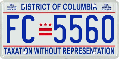 DC license plate FC5560