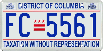 DC license plate FC5561