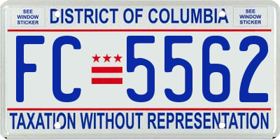 DC license plate FC5562