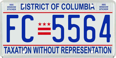 DC license plate FC5564