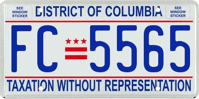 DC license plate FC5565