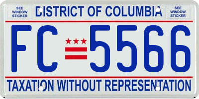 DC license plate FC5566