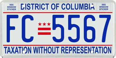 DC license plate FC5567