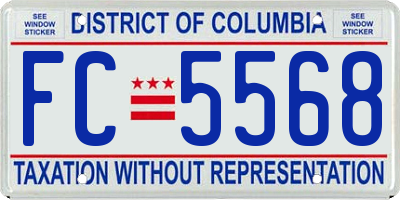 DC license plate FC5568