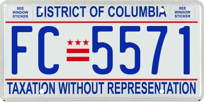 DC license plate FC5571