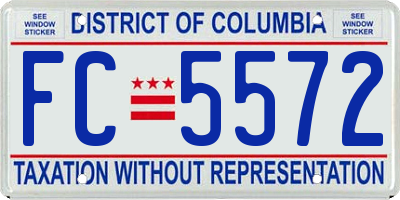 DC license plate FC5572