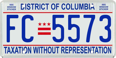 DC license plate FC5573