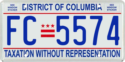 DC license plate FC5574