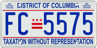 DC license plate FC5575