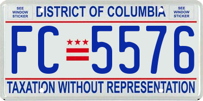 DC license plate FC5576