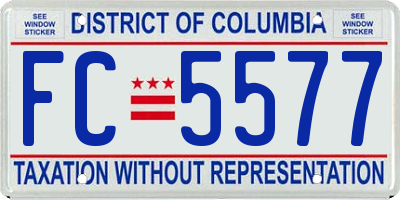 DC license plate FC5577