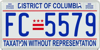 DC license plate FC5579