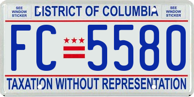 DC license plate FC5580