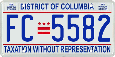 DC license plate FC5582