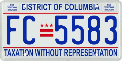 DC license plate FC5583