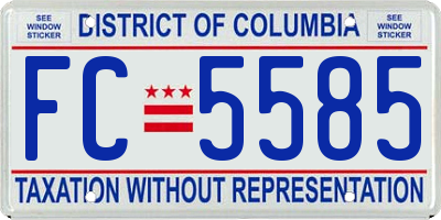 DC license plate FC5585