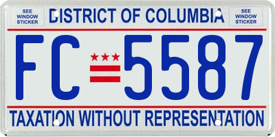 DC license plate FC5587