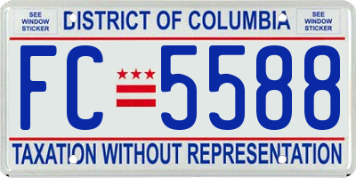 DC license plate FC5588