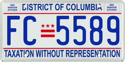 DC license plate FC5589