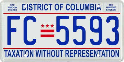 DC license plate FC5593