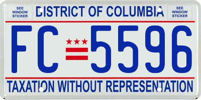 DC license plate FC5596