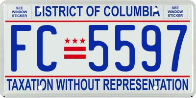 DC license plate FC5597