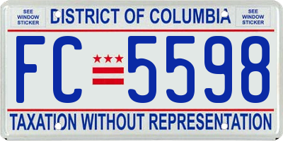 DC license plate FC5598