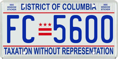 DC license plate FC5600