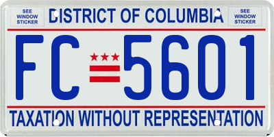 DC license plate FC5601