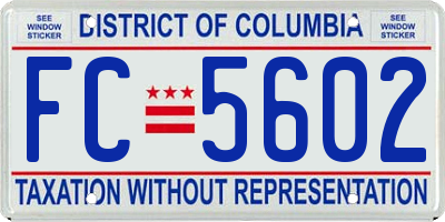 DC license plate FC5602