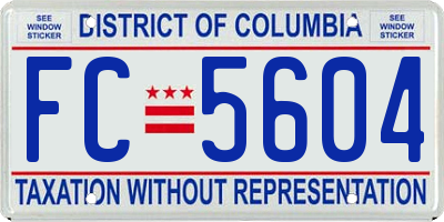 DC license plate FC5604