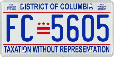 DC license plate FC5605