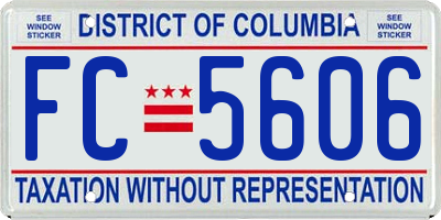 DC license plate FC5606