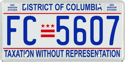 DC license plate FC5607