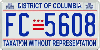 DC license plate FC5608