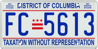 DC license plate FC5613