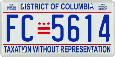 DC license plate FC5614