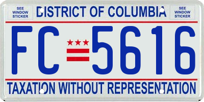 DC license plate FC5616