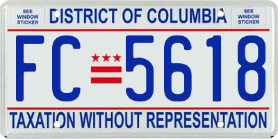 DC license plate FC5618