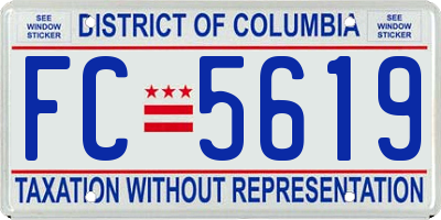 DC license plate FC5619