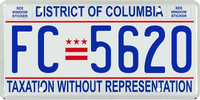 DC license plate FC5620