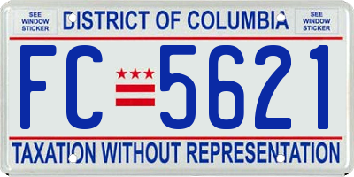 DC license plate FC5621